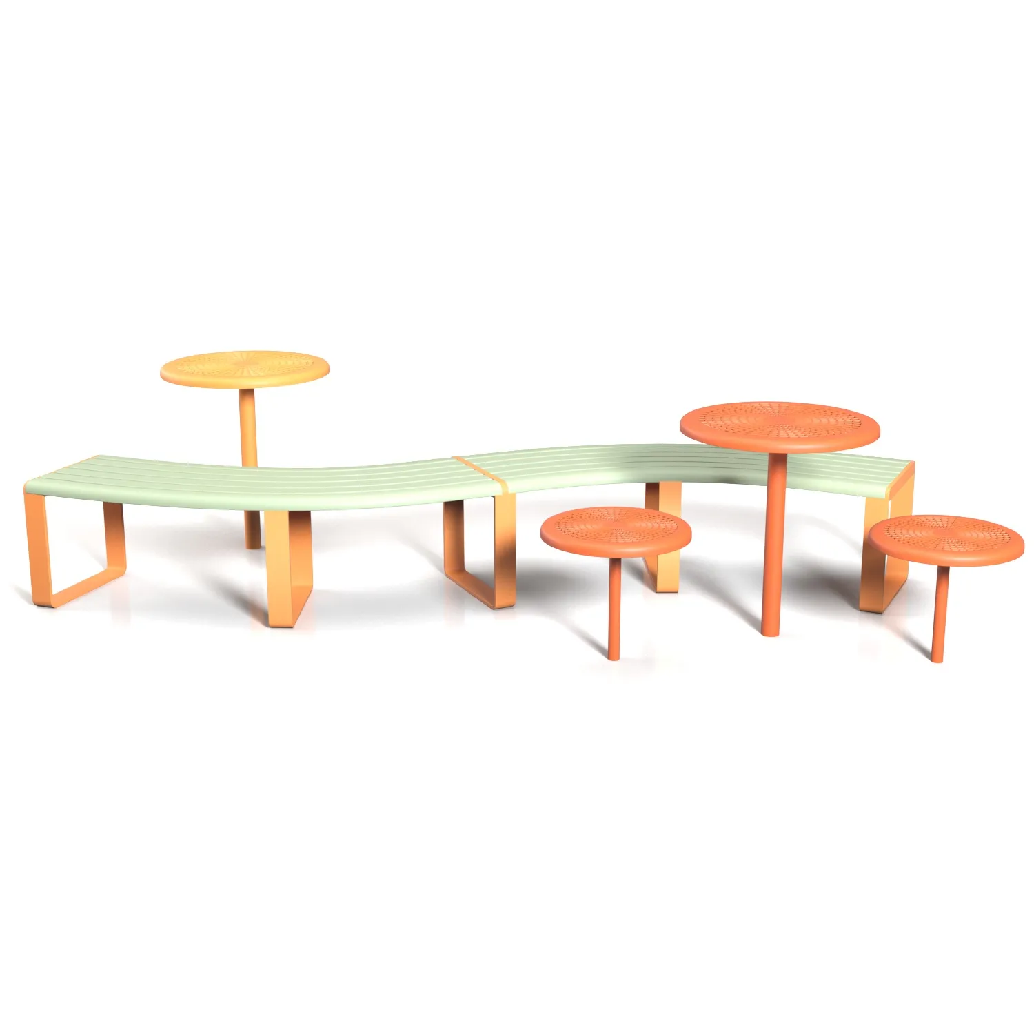Linea Curved Seat and Bench 3D Model_06